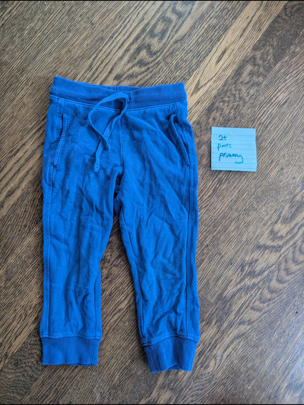 Primary Blue Kids Knit Joggers with Drawstring, 2t, good condition